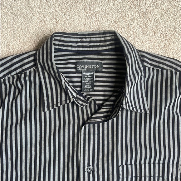 Covington Black and White Casual Button Down Shirt - Picture 2 of 6